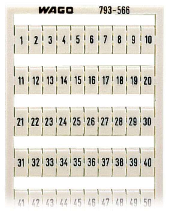 WAGO Klemmenmarkierung gr RM=5mm 1-50 Serie 793 793-566/000-007 horiz