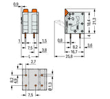 WAGO Printklemme 10f 1re gr RM=7,5 Serie 2604 2604-3310 Federzug/Löt
