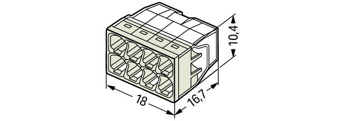 WAGO Steckklemme 8f 450V 24A 0,5-2,5qmm Serie 2273 2273-208 f.Massivleit