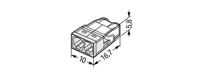 WAGO Steckklemme 2f 450V 24A 0,5-2,5qmm 2273-202/995-040 f.Massivleit