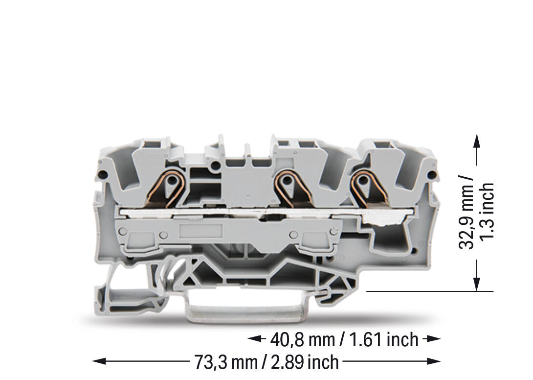 WAGO Reihenklemme 0,5-10qmm 1Etage 3kl 2006-1301/984-000 gr 36A TS35