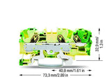 WAGO Schutzleiter-Reihenklemme 0,5-10qmm Serie 2006 2006-1307 gn/ge 1Etage TS35
