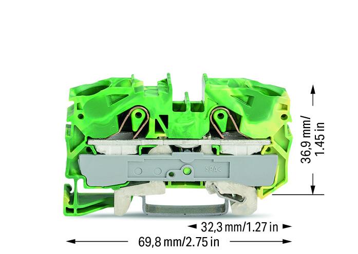 WAGO Schutzleiter-Reihenklemme 0,5-16qmm Serie 2016 2016-1207 gn/ge 1Etage TS35