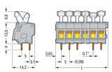 WAGO Printklemme 48f 1re gr RM=5,08 Serie 257 257-448 Federzug/Löt