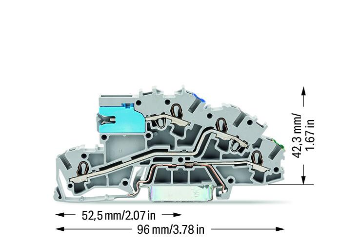 WAGO Installationsklemme 32A 0,25-4qmm Serie 2003 2003-7641 3pot gr Federzug
