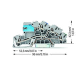 WAGO Installationsklemme 32A 0,25-4qmm Serie 2003 2003-7641 3pot gr Federzug