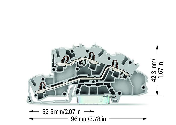 WAGO Installationsklemme 32A 0,25-4qmm Serie 2003 2003-7642 2pot gr Federzug