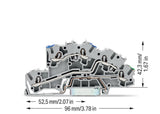 WAGO Installationsklemme 32A 0,25-4qmm Serie 2003 2003-7646 3pot gr Federzug