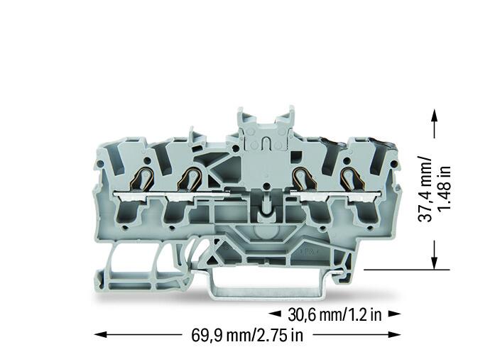WAGO Reihenklemme 1Etage 4kl gr 24A TS35 Serie 2002 2002-1441