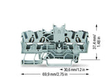 WAGO Reihenklemme 1Etage 4kl gr 24A TS35 Serie 2002 2002-1441