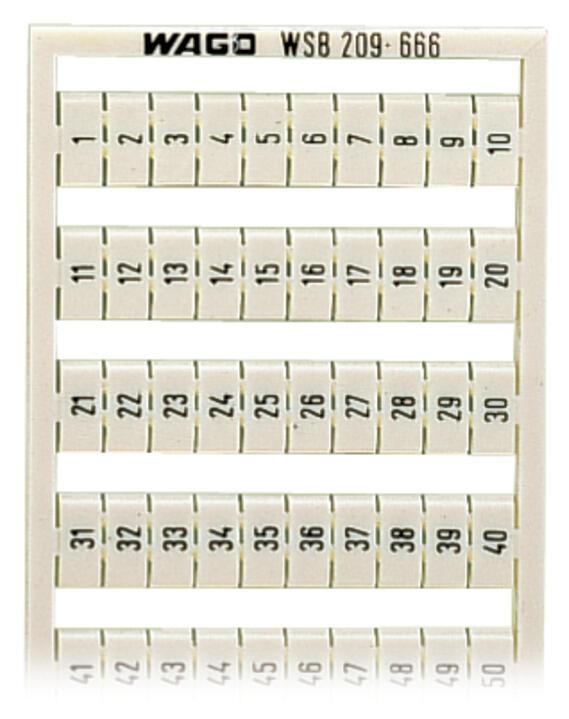 WAGO Klemmenmarkierung ws RM=5mm 1-50 Serie 209 209-666 vert