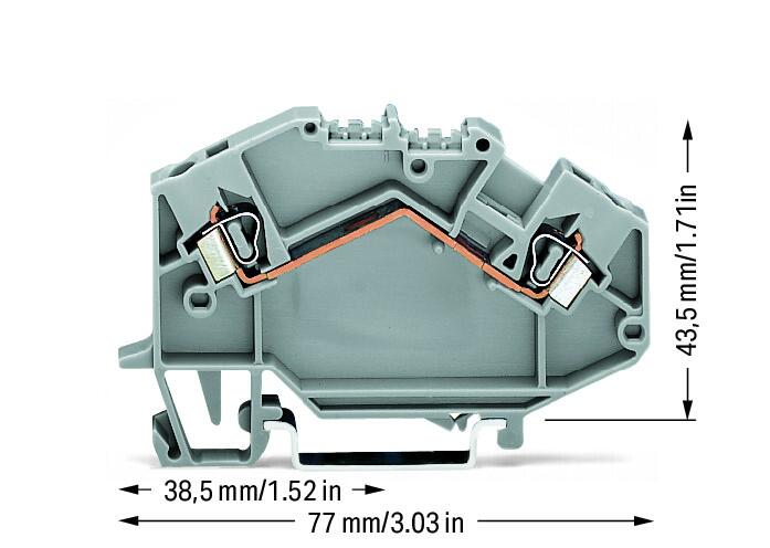 WAGO Reihenklemme 0,08-2,5qmm 1Etage 2kl Serie 780 780-601 gr 24A TS35