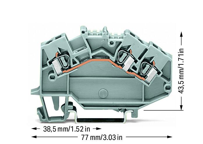 WAGO Reihenklemme 0,08-2,5qmm 1Etage 3kl Serie 780 780-631 gr 24A TS35