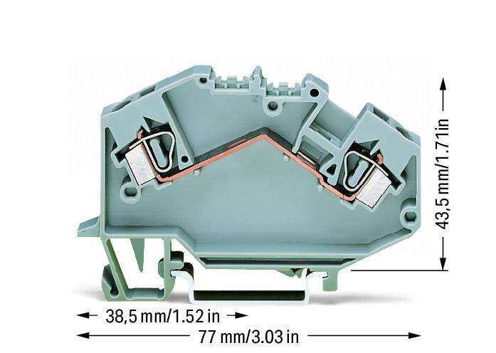 WAGO Reihenklemme 0,08-4qmm 1Etage 2kl Serie 781 781-601 gr 32A TS35