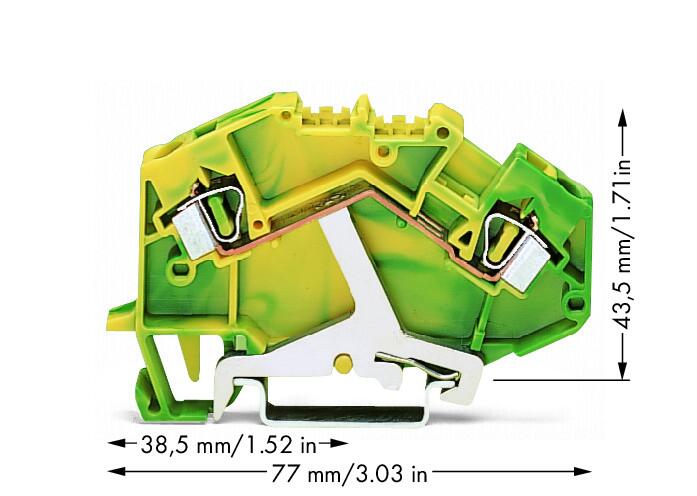 WAGO Schutzleiter-Reihenklemme 0,08-4qmm Serie 781 781-607 gn/ge 1Etage TS35