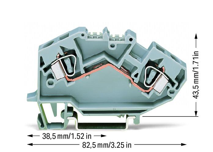 WAGO Reihenklemme 0,2-6qmm 1Etage 2kl gr Serie 782 782-601 41A TS35