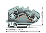 WAGO Reihenklemme 0,2-10qmm 1Etage 2kl Serie 784 784-601 gr 57A TS35