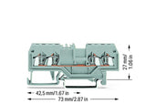 WAGO Reihenklemme 0,08-1,5qmm 1Etage 4kl Serie 279 279-831 gr 18A TS35