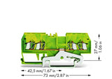 WAGO Schutzleiter-Reihenklemme gn/ge Serie 279 279-837 0,08-1,5qmm 1Etage