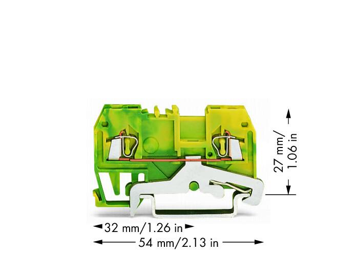 WAGO Schutzleiter-Reihenklemme gn/ge Serie 279 279-907 0,08-1,5qmm 1Etage