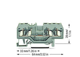 WAGO Reihenklemme 0,08-2,5qmm 1Etage 3kl Serie 280 280-681 gr 24A TS35