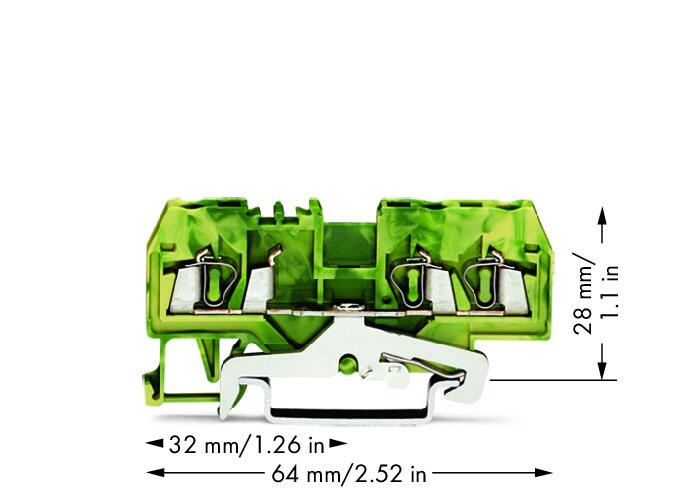 WAGO Schutzleiter-Reihenklemme gn/ge Serie 280 280-687 0,08-2,5qmm 1Etage