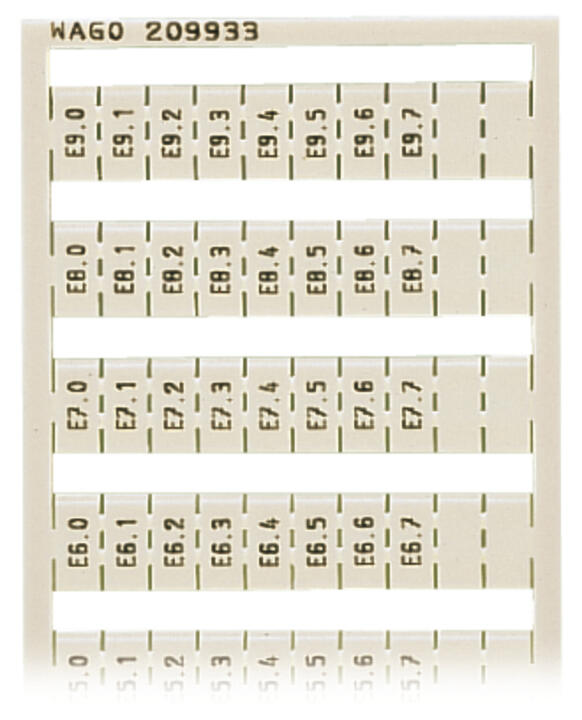 WAGO Klemmenmarkierung ws RM=5mm vert Serie 209 209-933 E0.0-E9.7