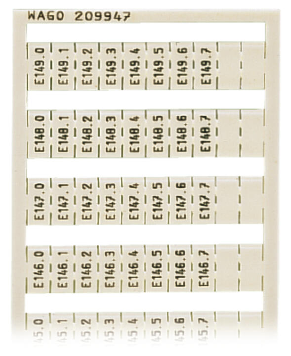 WAGO Klemmenmarkierung ws RM=5mm vert Serie 209 209-947 E140.0-E149.7