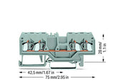 WAGO Reihenklemme 0,08-2,5qmm 1Etage 4kl Serie 280 280-833 gr 20A TS35