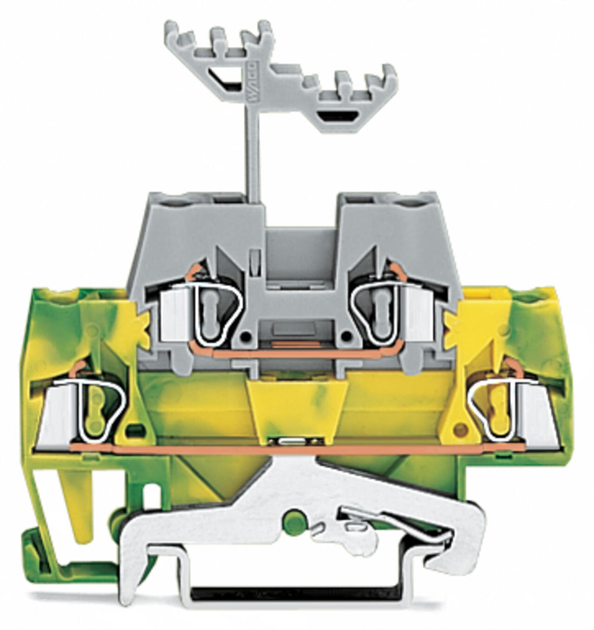 WAGO Reihenklemme 0,08-2,5qmm 2Etagen Serie 280 280-527 2kl gr/gn-ge 20A TS35
