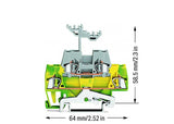 WAGO Reihenklemme 0,08-2,5qmm 2Etagen Serie 280 280-527 2kl gr/gn-ge 20A TS35