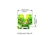 WAGO Schutzleiter-Reihenklemme gn/ge Serie 870 870-917 0,08-2,5qmm 1Etage