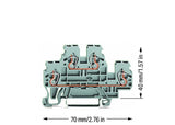 WAGO Reihenklemme 0,08-2,5qmm 2Etagen gr Serie 870 870-501 2kl 24A TS35