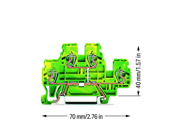 WAGO Schutzleiter-Reihenklemme gn/ge Serie 870 870-507 0,08-2,5qmm 2Etagen