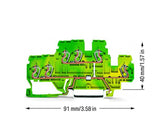 WAGO Schutzleiter-Reihenklemme gn/ge Serie 870 870-537 0,08-2,5qmm 2Etagen