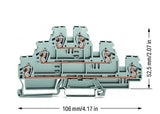 WAGO Reihenklemme 3Etagen 2kl gr 24A Serie 870 870-551 TS35