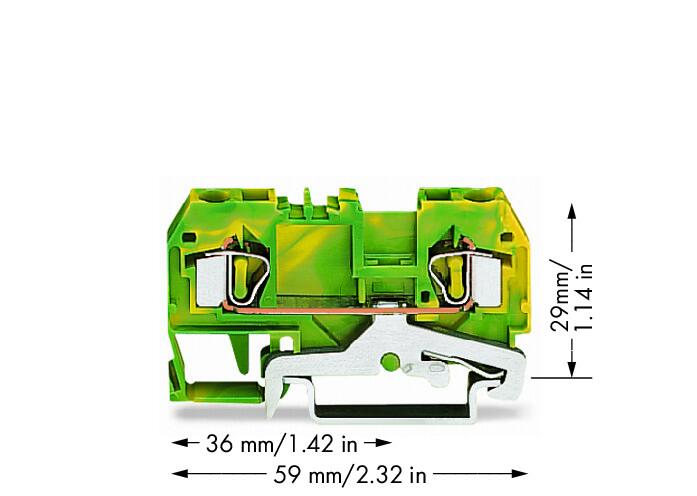 WAGO Schutzleiter-Reihenklemme 0,08-4qmm Serie 281 281-907 gn/ge 1Etage TS35