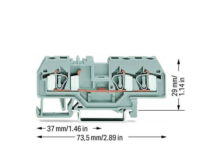 WAGO Reihenklemme 0,08-4qmm 1Etage 3kl Serie 281 281-681 gr 32A TS35