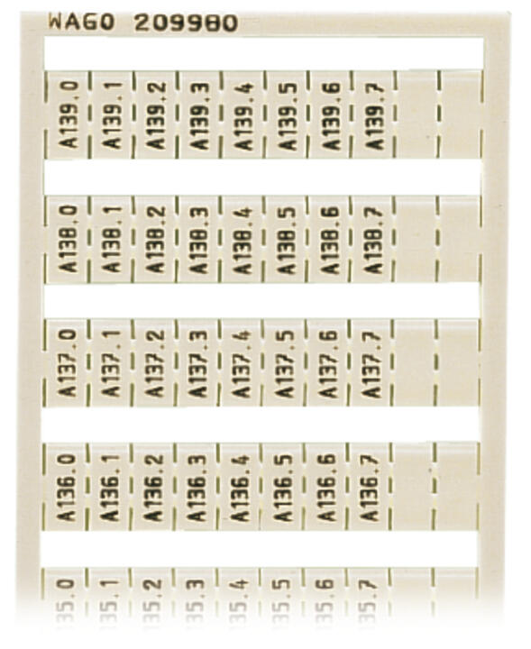 WAGO Klemmenmarkierung ws RM=5mm vert Serie 209 209-980 A130.0-A139.7