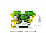WAGO Schutzleiter-Reihenklemme 0,2-10qmm Serie 284 284-607/999-950 gn/ge 1Etage
