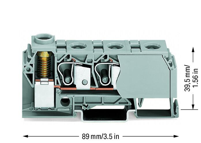 WAGO Reihenklemme 0,2-10qmm 1Etage 3kl Serie 284 284-621 gr 125A TS35