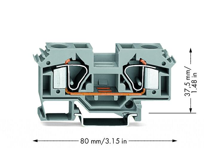 WAGO Reihenklemme 0,2-16qmm 1Etage 2kl Serie 283 283-601 gr 76A TS35