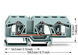 WAGO Reihenklemme 0,2-16qmm 1Etage 3kl Serie 283 283-671 gr 76A TS35