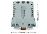 WAGO Reihenklemme 1Etage 2kl gr 232A Serie 285 285-195 TS35