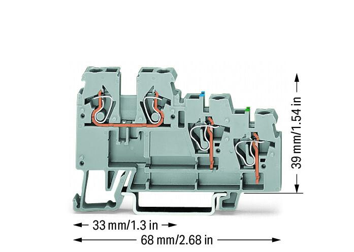 WAGO Initiator/Aktor-Klemme 3Etagen 18A Serie 270 270-572 0,08-2,5qmm