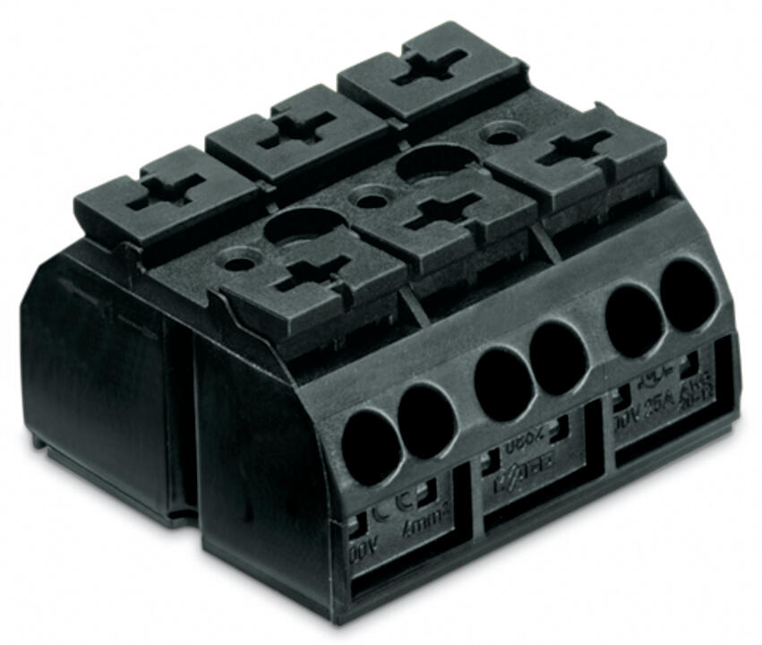 WAGO Klemmleiste 0,5-4qmm 32A 3p 36mm sw Serie 862 862-533 Thermopl Federzug