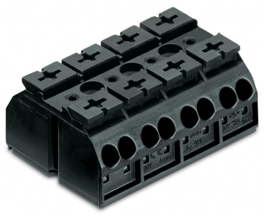 WAGO Klemmleiste 0,5-4qmm 32A 4p 48mm sw Serie 862 862-534 Thermopl Federzug
