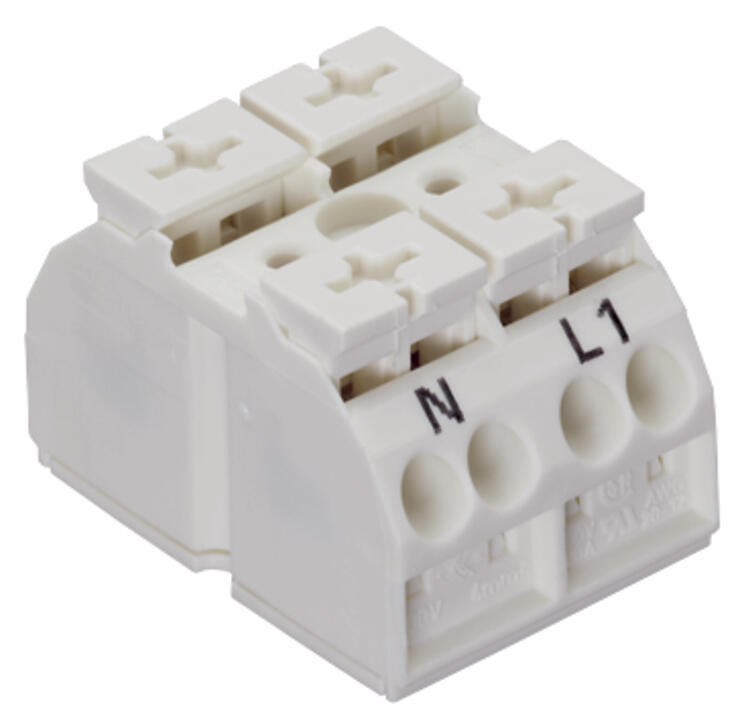 WAGO Klemmleiste 0,5-4qmm 32A 2p 24mm ws Serie 862 862-2662 Thermopl Federzug