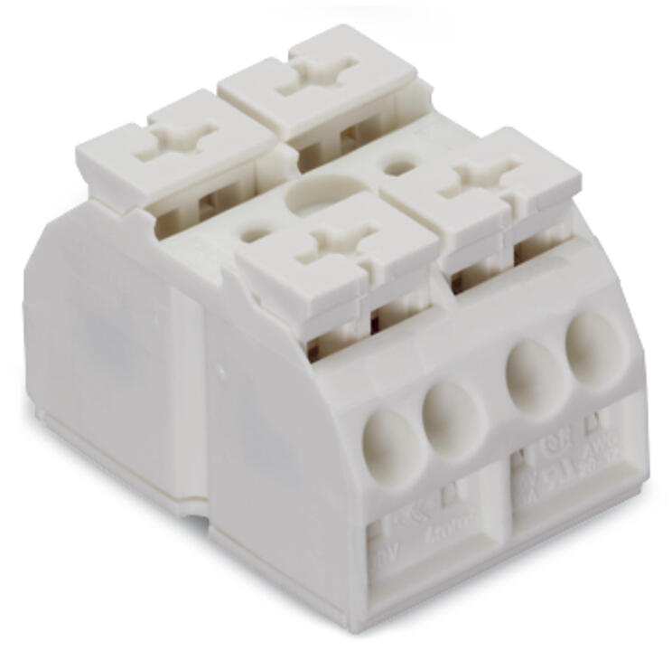 WAGO Klemmleiste 0,5-4qmm 32A 2p 24mm ws Serie 862 862-632 Thermopl Federzug