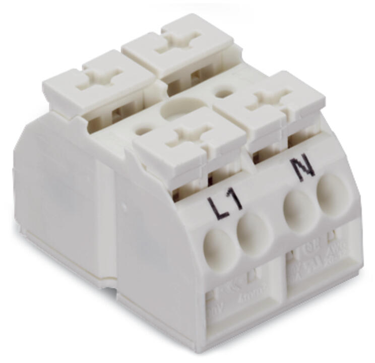 WAGO Klemmleiste 0,5-4qmm 28A 2p 24mm ws Serie 862 862-1632/999-950 Thermopl